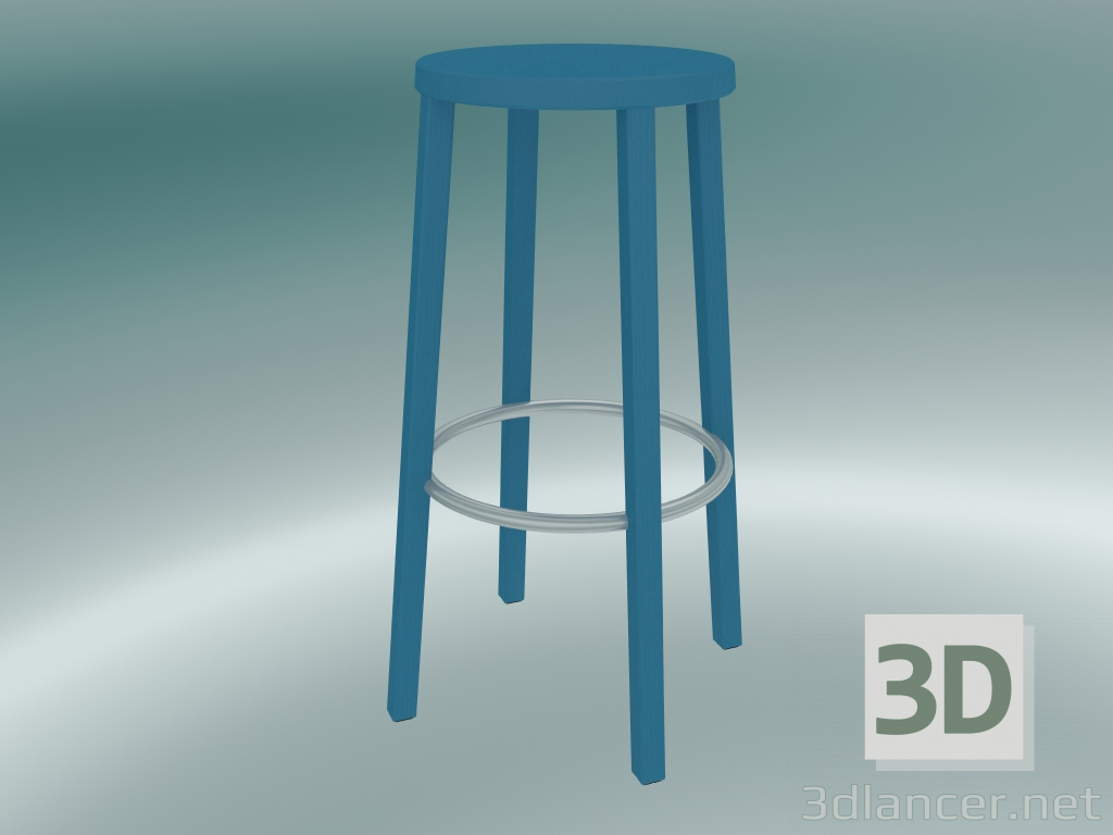 modello 3D Sgabello BLOCCO sgabello (8500-00 (76 cm), blu cenere, alluminio sabbiato) - anteprima