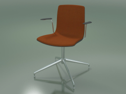 Cadeira 5907 (4 pés, com guarnição frontal, giratória, em polipropileno, com braços)