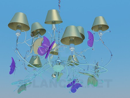 3d модель Люстра с бабочками – превью 3d модель Люстра с бабочками – превью