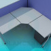 3d model Corner office desk with panels - preview