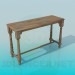 3d model La mesa de madera estrecha - vista previa