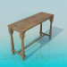 3d модель Дерев'яний вузький столик – превью