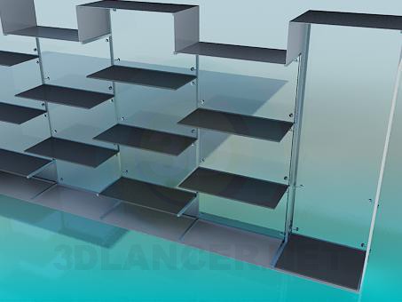 3d model cantilever shelves - preview