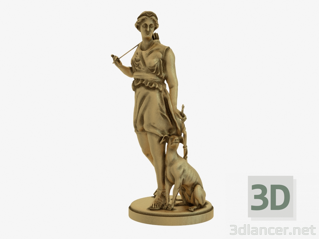 3 डी मॉडल डायना की एक कांस्य मूर्ति - पूर्वावलोकन