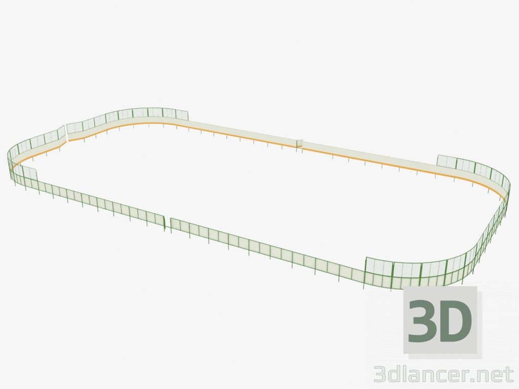 modello 3D Campo da hockey (30x60) - anteprima