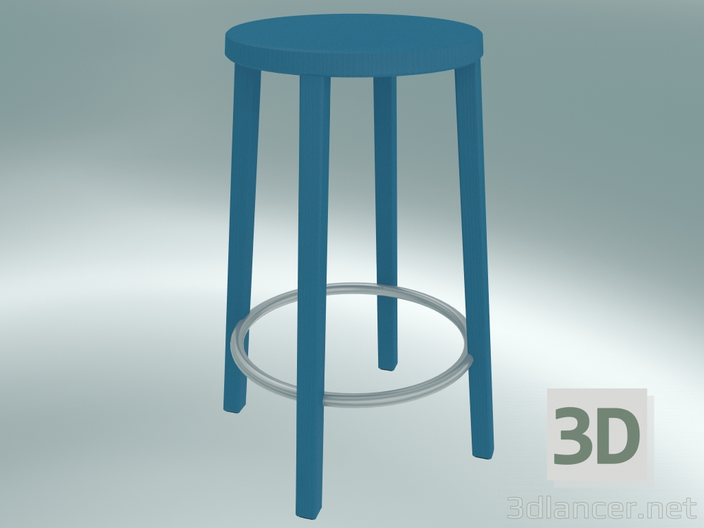 modello 3D Sgabello BLOCCO sgabello (8500-60 (63 cm), blu cenere, alluminio sabbiato) - anteprima