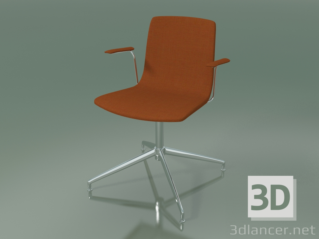 3d model Chair 5908 (4 legs, with padding, swivel, with armrests) - preview
