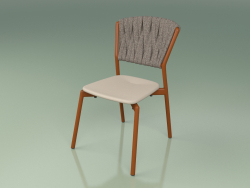 Chair 220 (Métal Rouille, Polyuréthane Résine Mole, Ceinture Rembourrée Gris-Sable)