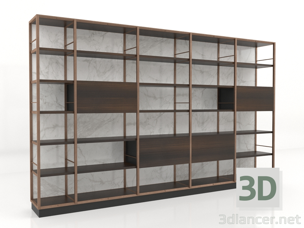 3 डी मॉडल किताबों की अलमारी (S533) - पूर्वावलोकन