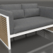3d model 2-seater sofa with a high back (White) - preview