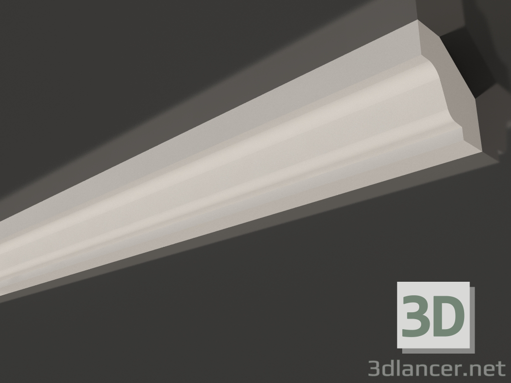 3d model Plaster ceiling cornice smooth KG 003 (35x35) - preview