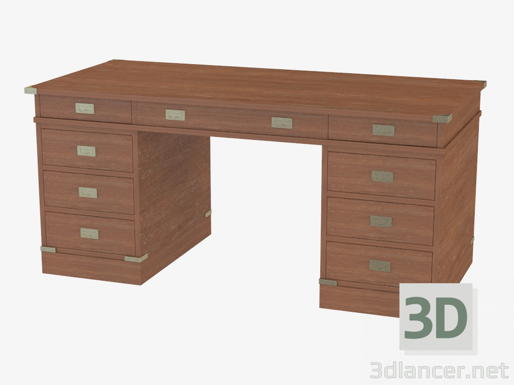 modèle 3D bureau en bois - preview