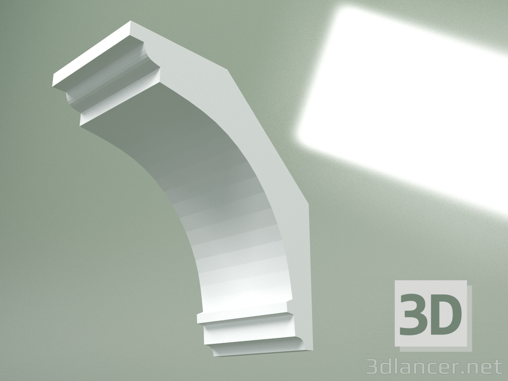 3D modeli Alçı korniş (tavan kaidesi) KT444 - önizleme