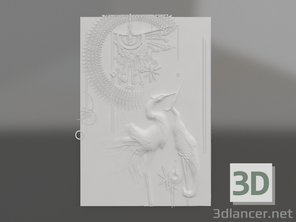 3D Modell Flachrelief Geist - Vorschau