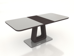 Table pliante Rosanna 160-200 (marron foncé - blanc)