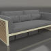 3D Modell 3-Sitzer-Sofa mit hoher Rückenlehne (Gold) - Vorschau