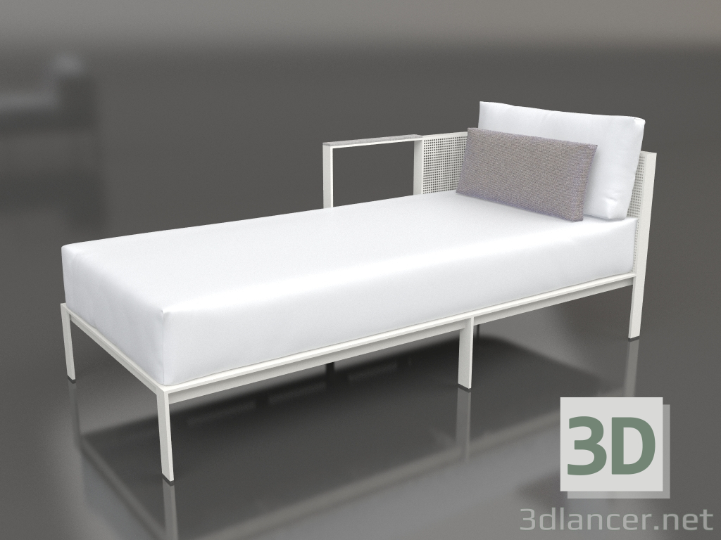 3d model Módulo sofá sección 2 izquierda (gris ágata) - vista previa