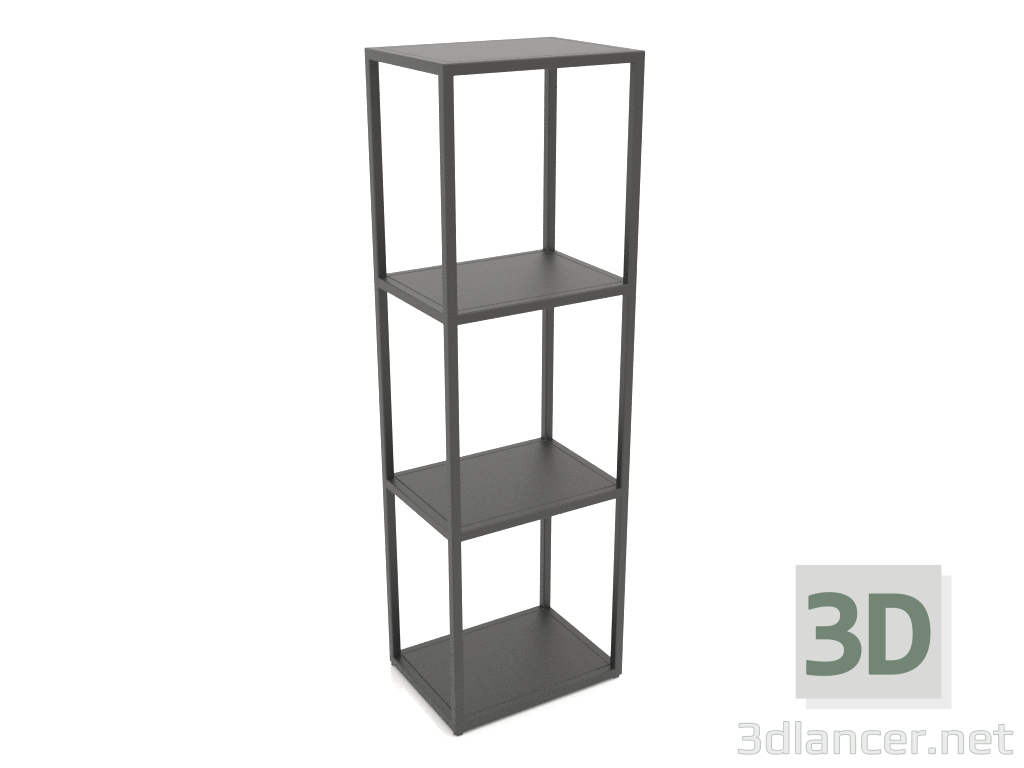 modello 3D Scaffale rettangolare (METALLO, 40x30x128, 4 ripiani) - anteprima