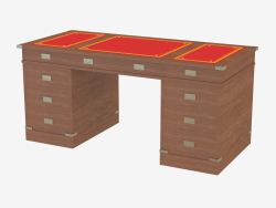 Schreibtisch mit Intarsien in der Tischplatte
