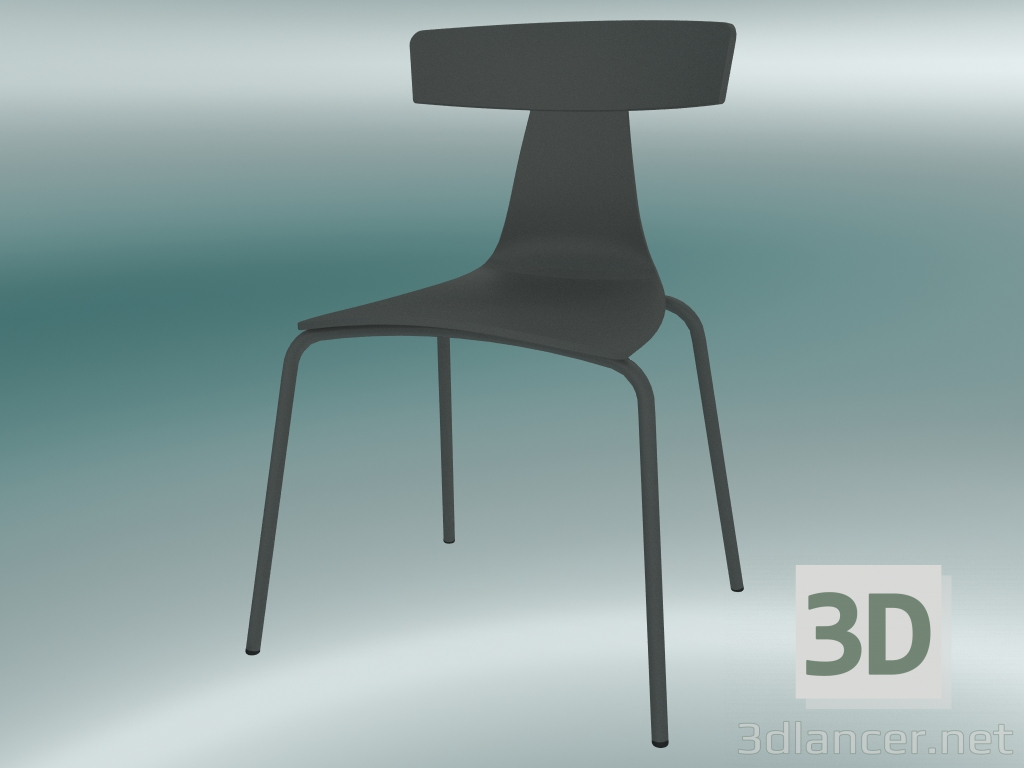 modèle 3D Chaise empilable Chaise en plastique REMO (1417-20, plastique gris basalte, gris) - preview