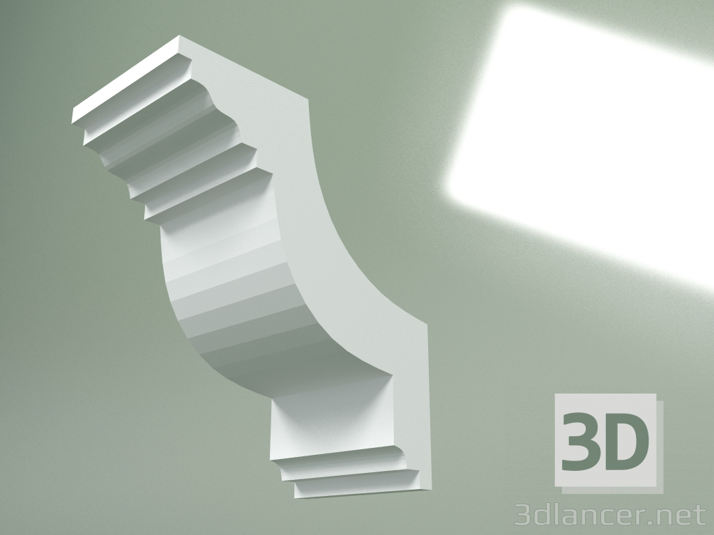 modello 3D Cornicione in gesso (zoccolo a soffitto) KT445 - anteprima