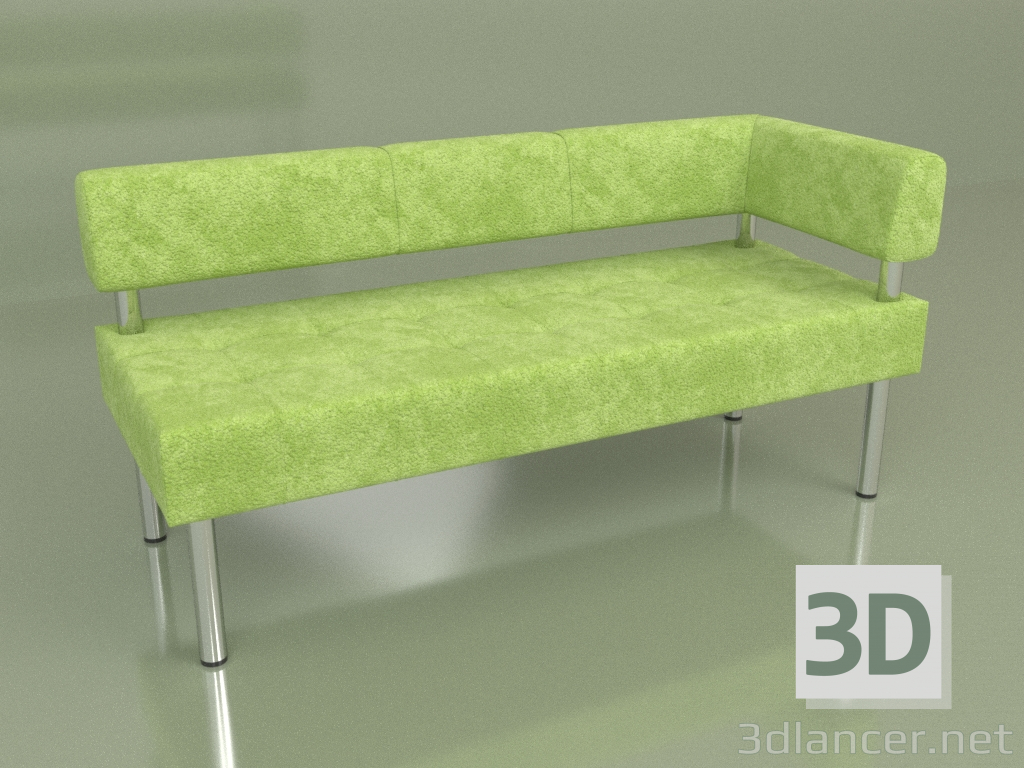 modèle 3D Section trois places gauche Business (Velours vert) - preview