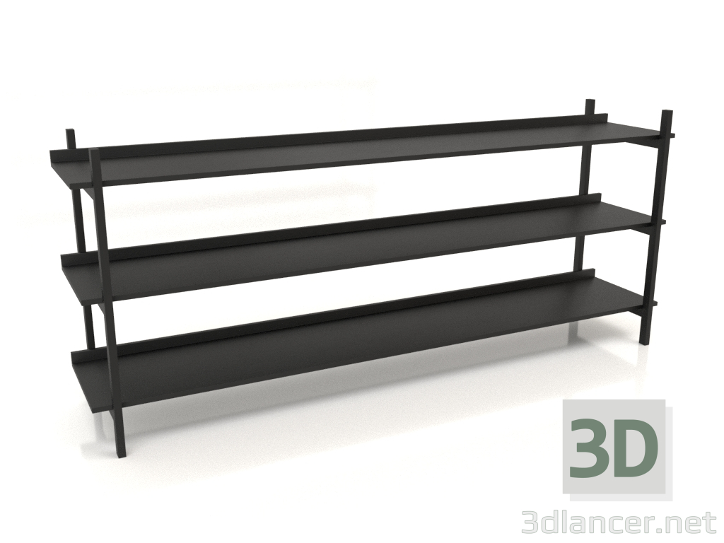 modello 3D Rack ST 02 (1900x400x800, legno nero) - anteprima