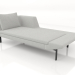 3d model Chaise longue 207 with an armrest on the left (metal legs) - preview