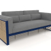 3D Modell 3-Sitzer-Sofa mit hoher Rückenlehne (Nachtblau) - Vorschau