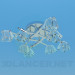 3d model Lámpara Chandelier con pinturas del techo de cristal - vista previa