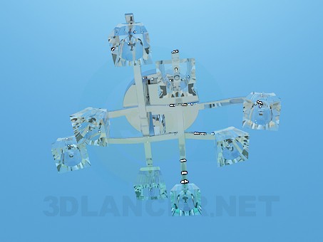 modelo 3D Lámpara Chandelier con pinturas del techo de cristal - escuchar modelo 3D Lámpara Chandelier con pinturas del techo de cristal - escuchar