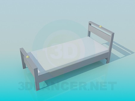 modelo 3D Cama individual - escuchar modelo 3D Cama individual - escuchar