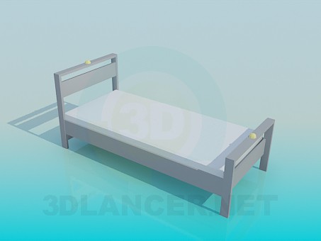 modelo 3D Cama individual - escuchar modelo 3D Cama individual - escuchar