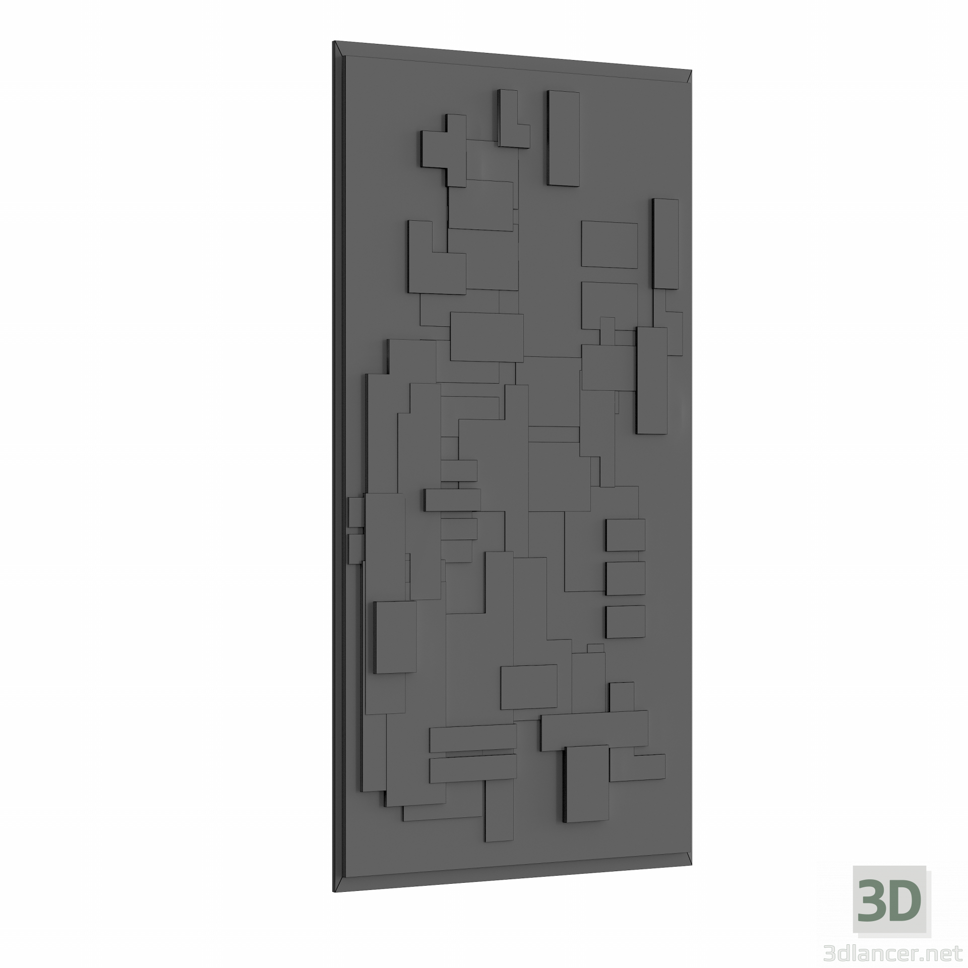 panel de pared decorativo 3D modelo Compro - render