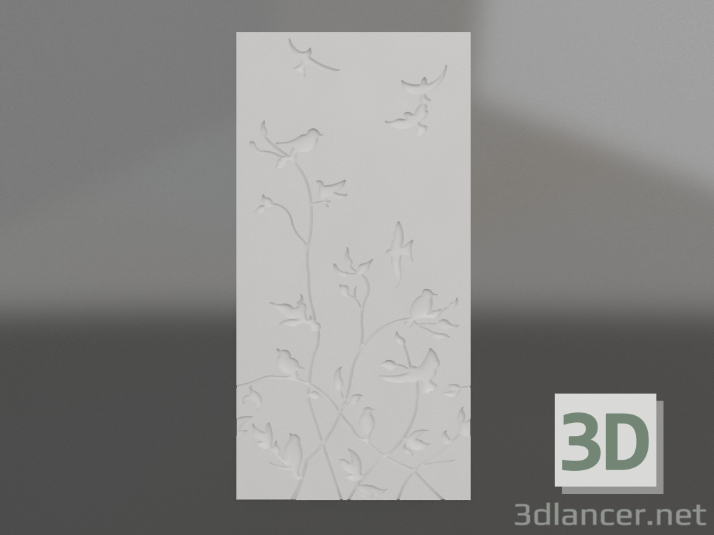 modello 3D Albero della primavera in bassorilievo - anteprima