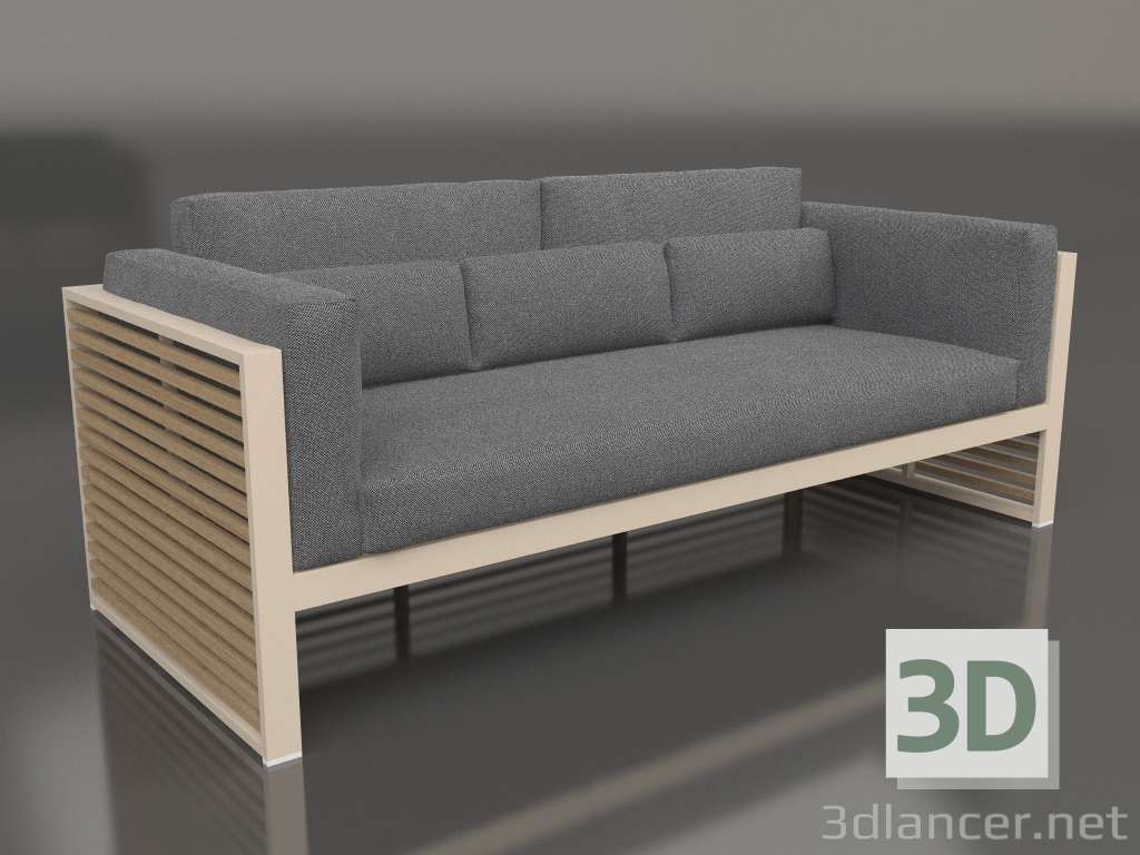 modèle 3D Canapé 3 places avec dossier haut (Sable) - preview