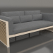 3D Modell 3-Sitzer-Sofa mit hoher Rückenlehne (Sand) - Vorschau