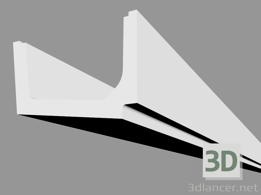 modello 3D Cornice per illuminazione a scomparsa C357 - Dritta (200 x 7,1 x 11 cm) - anteprima