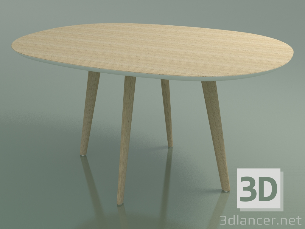 3D modeli Oval masa 3506 (H 74 - 135x100 cm, M02, Ağartılmış meşe, seçenek 1) - önizleme