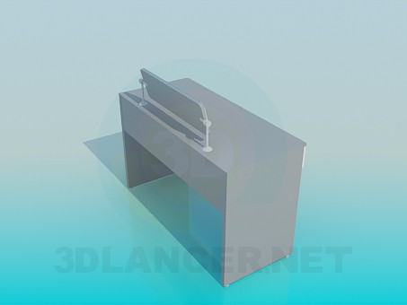 3d model Writing desk with stand - preview 3d model Writing desk with stand - preview