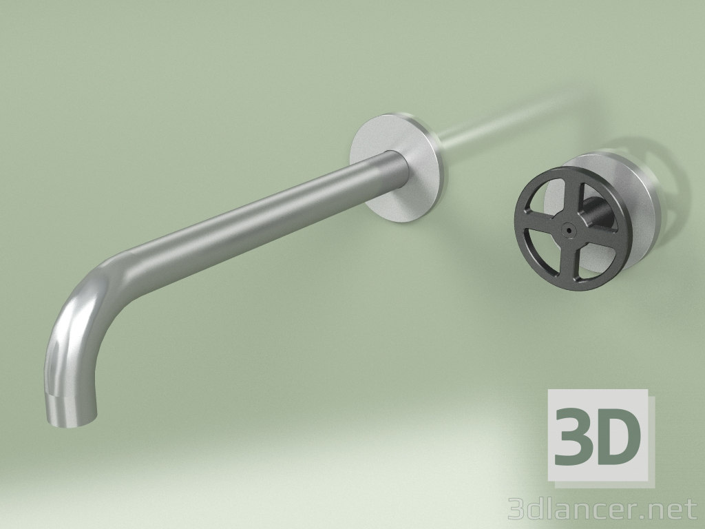 modello 3D Miscelatore idroprogressivo a parete con bocca di erogazione (20 11, AS-ON) - anteprima