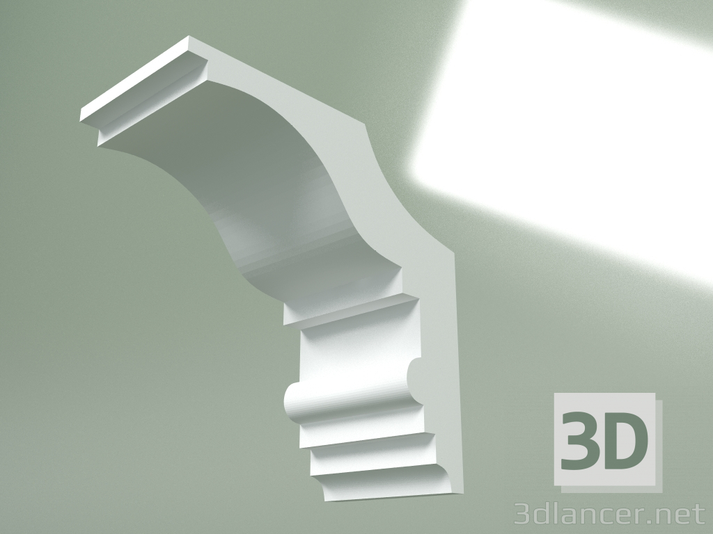 modello 3D Cornicione in gesso (zoccolo a soffitto) KT447 - anteprima