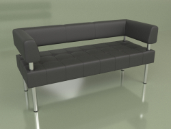 Sofa 3-Sitzer Business (Schwarzes Leder)