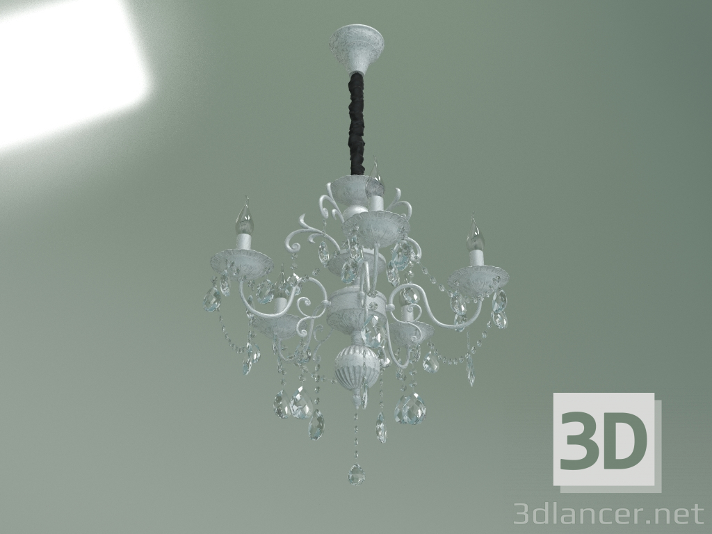 modèle 3D Lustre pendentif 10064-5 (blanc avec argent-Strotskis) - preview