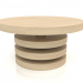 3 डी मॉडल कॉफी टेबल जेटी 04 (डी = 700x350, लकड़ी सफेद) - पूर्वावलोकन