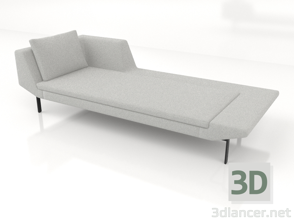 3d model Chaise longue 240 with armrest on the left (metal legs) - preview