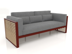 3-seater sofa with a high back (Wine red)