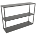 modello 3D Console rack rettangolare (METALLO, 120x30x86, 3 ripiani) - anteprima