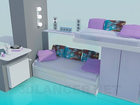 modelo 3D conjunto de muebles - escuchar modelo 3D conjunto de muebles - escuchar