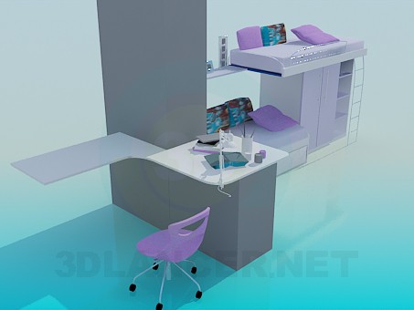 modelo 3D conjunto de muebles - escuchar modelo 3D conjunto de muebles - escuchar